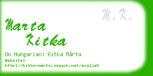 marta kitka business card
